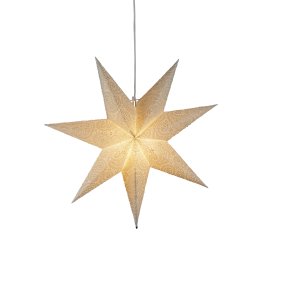 Estrella de papel bordada Ø60 Blanco De Konstsmide - Con un di&aacute;metro de 60 cm, es perfecta para colgar en una ventana y ser&aacute; un hermoso punto focal durante todo el Adviento y la Navidad.
