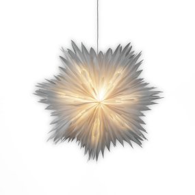 Estrella De Papel Ø60 Blanco De Konstsmide - La estrella incluye un cable blanco de 5 metros, un interruptor y un enchufe, lista para usar de inmediato, llenando tu hogar de luz y alegr&iacute;a navide&ntilde;a.