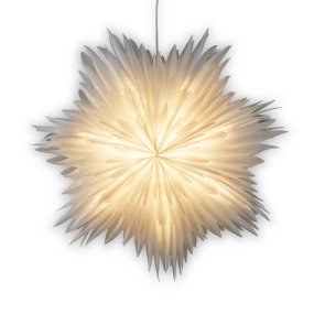 Estrella De Papel Ø80 Blanco De Konstsmide - La estrella tiene un pr&aacute;ctico soporte para cable y un interruptor de encendido para encenderla y apagarla f&aacute;cilmente.
