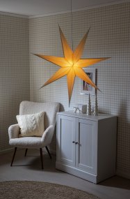 Estrella de papel Ø78 Beige De Konstsmide - Con sus siete puntas y un generoso di&aacute;metro de 78 cm, se convierte en un hermoso punto focal en la ventana o habitaci&oacute;n.