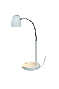 Sandnes 44cm Blanco lámpara de escritorio De Aneta Lighting - Presenta un diseño atemporal y fácil de colocar, con un práctico brazo flexible que facilita la dirección de la luz.