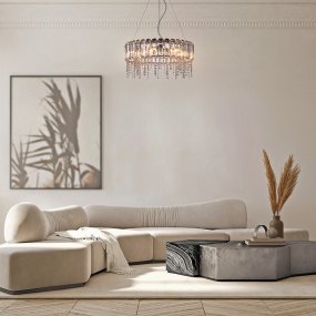 Hail Ø60 Cromo cristal De Maytoni - Una l&aacute;mpara de ara&ntilde;a perfecta para el pasillo, el sal&oacute;n o encima de la mesa del comedor, donde su dise&ntilde;o glamuroso ilumina y realza todo el interior.