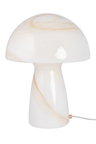 Fungo Swirl 42cm Beige De Globen Lighting - La l&aacute;mpara Fungo con forma de hongo es una hermosa l&aacute;mpara de mesa hecha de vidrio soplado con un decorativo patr&oacute;n de espiral.