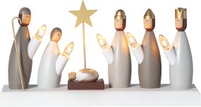 Nativity Candelabra De múltiples fines De Star Trading - Col&oacute;calo en un aparador o en una ventana y difunde un encantador ambiente navide&ntilde;o en tu hogar.
