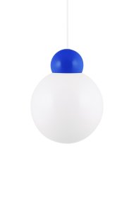 Ripley Ø25 Azul Lámpas de techo De Globen Lighting - Ripley cuenta con un cable textil de 120 cm de largo y un portal&aacute;mparas met&aacute;lico a juego.