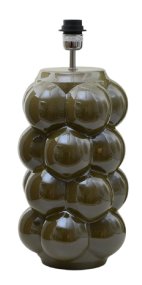 Bubbles 47cm Olivgrön base de lámpara De Hallbergs - Bubbles &auml;r en dekorativ lampfot i keramik med en lekfull och uttrycksfull form.