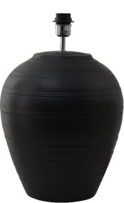 Miraglo 50cm Negro base de lámpara De Hallbergs - La forma redonda y el patrón de rayas decorativas crean una hermosa atmósfera en la habitación.