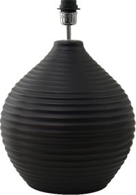Romero 50cm Negro base de lámpara De Hallbergs - La forma redonda y el patrón de rayas decorativas crean una hermosa atmósfera en la habitación.
