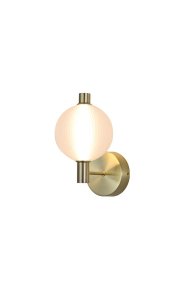 Luminique 15cm Latón lámpara de pared De Searchlight - Luminique es una elegante y exclusiva l&aacute;mpara de pared que combina una pantalla de vidrio esmerilado acanalado con elegantes detalles de lat&oacute;n satinado.