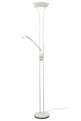 Nice Blanco lámpara de pie De Aneta Lighting - Esta hermosa lámpara de pie es perfecta para trabajar y relajarse los viernes por la noche y ofrece una luz blanca cálida de 3000 K.