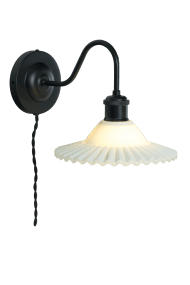 Silvia 30cm En blanco y negro lámpara de pared De Aneta Lighting - Se adapta a la mayoría de las estancias y crea una luz suave y decorativa que contribuye a un ambiente acogedor.