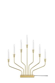 Brosa XL Latón De Markslöjd - Majestuoso candelabro de metal de siete brazos con acabado en lat&oacute;n.