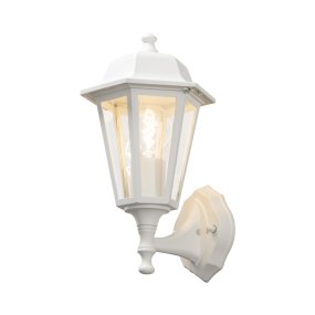 Vägglykta Blanco De Konstsmide - Con su diseño en forma de linterna y paneles de vidrio transparente, la lámpara emite una luz cálida y acogedora que es perfecta para entradas, patios y pasillos.