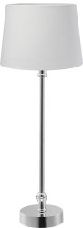 Liam 60cm Plata/Blanco lámpara de mesa De PR Home - La pantalla mide 20 cm de ancho y 15,5 cm de alto y tiene un casquillo de anillo E27.