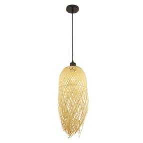 Bali Ø20 Naturaleza De Searchlight - Combinando la tranquilidad de la naturaleza con la elegancia moderna, cautiva con su hermosa pantalla de bambú, que irradia estilo y encanto.