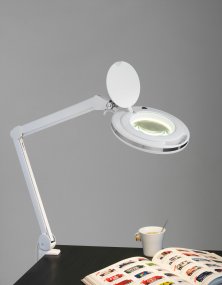 Magni 76cm Blanco lámpara de escritorio De Halo Design - Se suministra con cable de plástico de 2 m de largo, interruptor de encendido y enchufe.