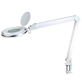 Magni 76cm Blanco lámpara de escritorio De Halo Design - Se suministra con cable de plástico de 2 m de largo, interruptor de encendido y enchufe.