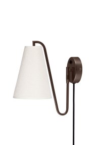 Lou 28cm Bronce lámpara de pared De Globen Lighting - Lou es una l&aacute;mpara de pared funcional y decorativa con articulaci&oacute;n m&oacute;vil y pantalla de tela boucl&eacute;.