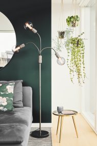 Halo Gris oscuro lámpara de pie De Halo Design - Ilumina tu hogar con Halo, una moderna lámpara de pie con encanto industrial.
