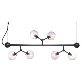 Atom horizontal 80cm Negro De Halo Design - Se recomienda colocarlo encima de la mesa del comedor o de la encimera de la cocina.