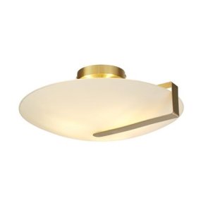 Sundial Ø40 Oro plafón De Searchlight - Con su dise&ntilde;o en forma de disco, esta l&aacute;mpara de techo proporciona una luz uniforme y agradable en toda la habitaci&oacute;n.