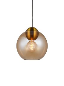 Bubbles Ø24 Ámbar Lámpas de techo De Halo Design - El vidrio de color &aacute;mbar combinado con los detalles de lat&oacute;n antiguo a&ntilde;ade elegancia y, cuando se enciende, crea una hermosa distribuci&oacute;n de luz en la habitaci&oacute;n.