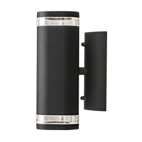 Modena II Negro De Konstsmide - La luz se dirige tanto hacia arriba como hacia abajo, creando un efecto de iluminaci&oacute;n decorativo y efectivo que realza la fachada y aporta un ambiente acogedor al jard&iacute;n.