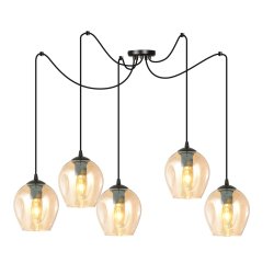 Level 70cm Ámbar Lámpas de techo De Emibig Lighting - Las pantallas de cristal confieren a la lámpara ligereza y elegancia, y su diseño generoso es original en su sencillez.