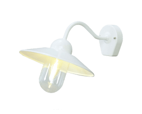 Stall Blanco lámpara de exterior De Westal - La sección trasera tiene dos entradas y salidas y un bloque de terminales de conexión rápida.