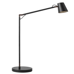 Tokyo 50cm Negro lámpara de escritorio De Oriva - Fabricada en metal con un elegante acabado negro, la lámpara de mesa Tokio presenta un brazo en ángulo y una pantalla ajustable, lo que la hace flexible y funcional.