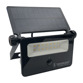 Foco a batería con sensor Negro De Designlight - El &aacute;ngulo del haz es de 120&deg; y el &aacute;ngulo de detecci&oacute;n del sensor PIR es de 90&deg;.