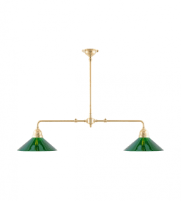 Tegnér Rod Pendant 2x60 Latón De Karlskrona lampfabrik - La l&aacute;mpara de dibujo est&aacute; pensada principalmente para iluminar un banco de trabajo o una mesa de biblioteca, aunque tambi&eacute;n se puede utilizar encima de una mesa de comedor m&aacute;s peque&ntilde;a, por ejemplo.