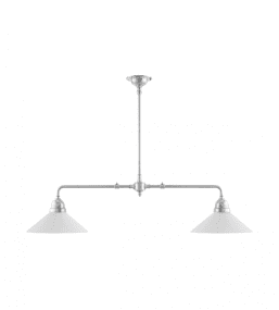 Tegnér Rod Pendant 2x60 Níquel De Karlskrona lampfabrik - La l&aacute;mpara de dibujo est&aacute; pensada principalmente para iluminar un banco de trabajo o una mesa de biblioteca, aunque tambi&eacute;n se puede utilizar encima de una mesa de comedor m&aacute;s peque&ntilde;a, por ejemplo.