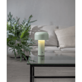 Bobby 22cm Verde portátil De Star Trading - Elegante lámpara de mesa recargable para interiores con tres opciones de temperatura de color (blanco cálido, blanco frío y luz diurna).