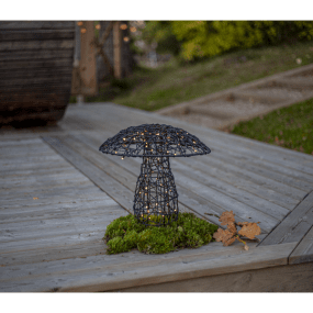 Otto 34cm Negro De Star Trading - Equipada con 80 peque&ntilde;os LED que emiten una luz blanca c&aacute;lida, Otto funciona con 3 pilas AA (no incluidas) y cuenta con una pr&aacute;ctica funci&oacute;n de temporizador (6 horas encendida, 18 horas apagada, repetici&oacute;n).