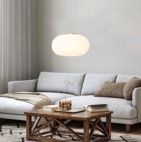 Optica Ø37 Blanco De Eglo - La l&aacute;mpara colgante Optica es una luminaria de techo moderna y elegante que difunde una luz suave y agradable por toda la habitaci&oacute;n.