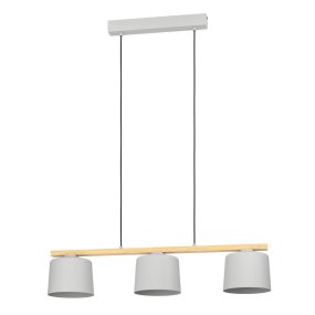 Mariel 90cm Gris Lámpas de techo De Eglo - Su diseño minimalista de madera y metal hace que sea fácil de integrar en interiores escandinavos y modernos a la vez que añade un toque de naturaleza.