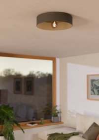 Duaia Ø42 Ocre oscuro De Eglo - Impresi&oacute;n elegante y el interior de color dorado refleja la luz de una manera suave y c&aacute;lida.