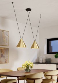 Narices 173cm Oro Lámpas de techo De Eglo - Dale un toque moderno a tu hogar con esta elegante lámpara de techo que combina funcionalidad y diseño.