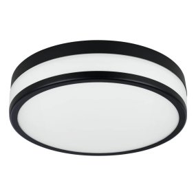 Led Palermo Ø30 Negro lámpara de baño De Eglo - El borde negro le da a la lámpara de techo un aspecto elegante y sobrio al tiempo que ayuda a distribuir una luz uniforme y agradable por toda la habitación.