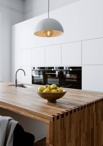 Gaetano Ø38 Blanco De Eglo - Esta lámpara colgante es ideal para mesas de comedor, encimeras de cocina o como elemento de iluminación único en salas de estar y dormitorios.