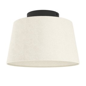 Febres Ø35 Blanco De Eglo - El soporte de techo negro proporciona un elegante contraste con la pantalla de la lámpara y contribuye a un ambiente moderno en la habitación.