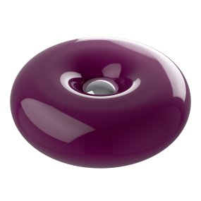 Basile 10cm Púrpura lámpara de mesa De Eglo - Basile es una lámpara decorativa de cristal violeta con detalles plateados y una forma suave y redondeada.