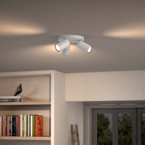 Pongee 3 Blanco foco de techo De Philips - Pertenece a la serie myLiving Contemporary, donde las formas elegantes se unen a una luz de alta calidad que complementa a la perfección la vida moderna.
