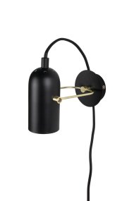 Swan mini Negro lámpara de lectura De Globen Lighting - Swan es una elegante y moderna l&aacute;mpara de pared de l&iacute;neas suaves y curvas, dise&ntilde;ada por Malin Lundmark.