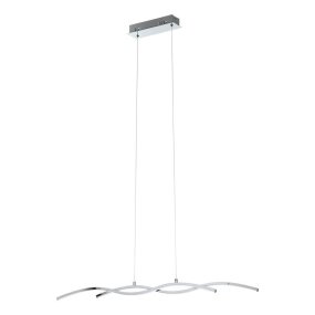 Lasana 87cm Cromo Lámpas de techo De Eglo - La lámpara encaja perfectamente encima de una mesa de comedor o en la sala de estar para crear un espacio elegante e iluminado.
