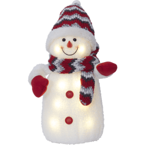 Joylight Muñeco De Nieve Blanco De Star Trading - Figura decorativa a pilas con forma de acogedor mu&ntilde;eco de nieve con iluminaci&oacute;n LED.