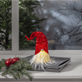 Joylight Papá Noel ROJO De Star Trading - Pap&aacute; Noel iluminado a pilas con sombrero brillante.