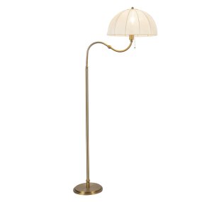 Crosby Oro cepillado De Elstead Lighting - La pantalla abovedada, de tela fina y ligera, difunde la luz de forma agradable, creando un brillo c&aacute;lido y suave.