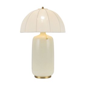 Crosby 70cm Blanco cremoso De Elstead Lighting - La tela permite el paso de la luz, creando un brillo agradable, mientras que la forma de la pantalla se convierte en un elemento decorativo.